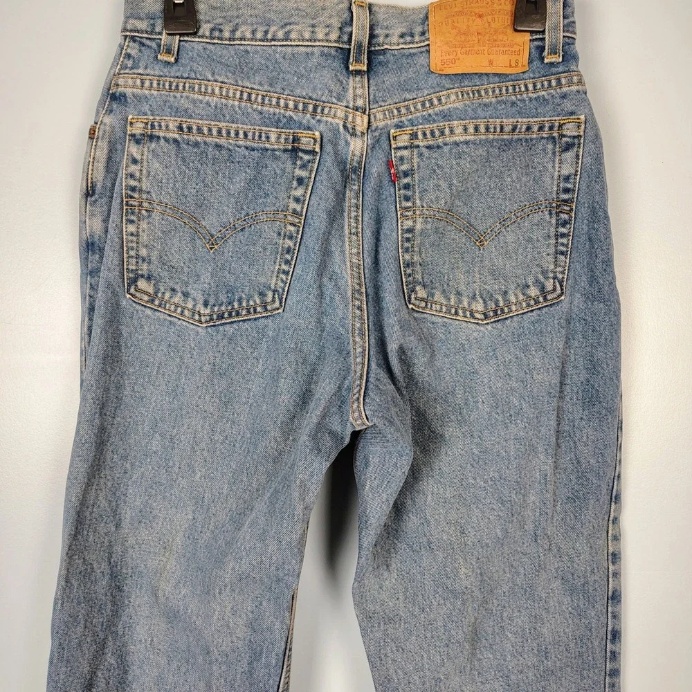 VTG Levis 550 Relaxed Fit Tapered Leg Jeans Womens 10 MIS‎ S Med Wash Blue Denim